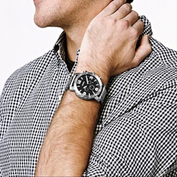 Fossil Mens Nate Chronograph Stainless Steel Watch - Picture 2 of 9